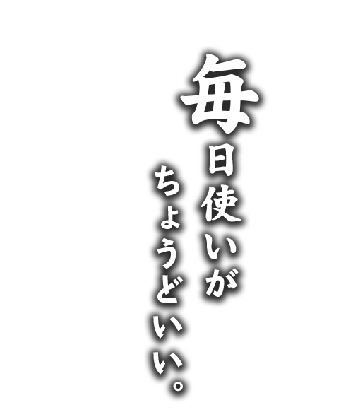 毎日使いにちょうどいい。