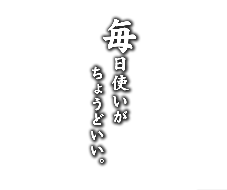 毎日使いにちょうどいい。